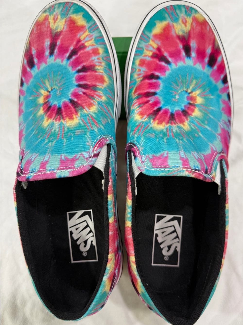 Vans Tie-Dye Slip-On Canvas Shoes - Pink, Blue & Yellow